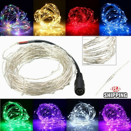 Red White And Blue Patio Lights 5M/50LED Copper Wire Outdoor Christmas String Fairy Light DC12V For Wedding Party Curtain Light Lamp Pink ,Red ,Blue ,Green ,Pure White, Warm White,Yellow,Purple ()