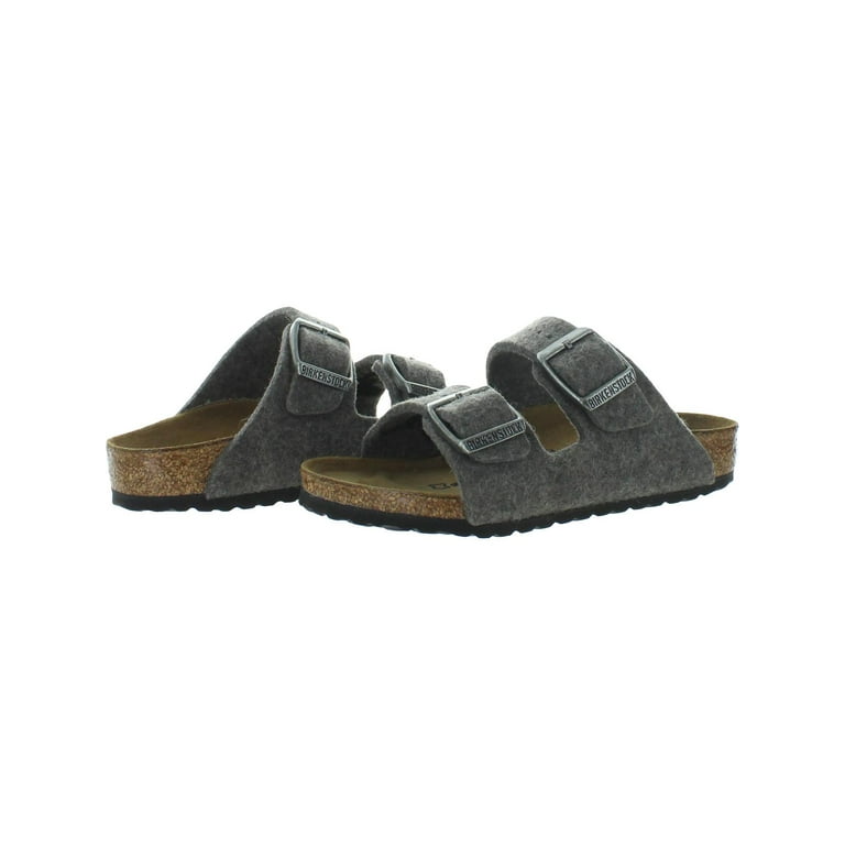 Birkenstock Boys Arizona Wool Embroidered Footbed Sandals Gray 26