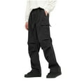 thumbnail image 2 of Puntoco Pantalones cargo con bolsillos y cintura elástica, informales, lisos, con diseño impermeable y a la moda para exteriores para hombre, 2 of 5