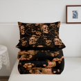 thumbnail image 5 of Homewish Hipple Death Skull Queen Comforter Set,Goth Floral Comforter Sets Queen,Halloween Duvet,Black Reversible,3-Piece,1 Comforter and 2 Pillowcases, 5 of 7