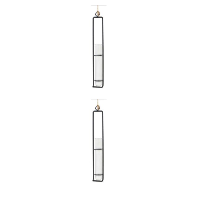 Bewildely Maceta colgante para terrario, jardineras de propagación, prueba de arte del hierro de vidrio, jarrón de estilo Simple hidropónico Type1 NO1