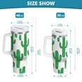 thumbnail image 6 of Yayeee 40oz Double-Wall Insulated Stainless Steel Tumbler with Handle Bottle, Cactus Pattern, 6 of 8