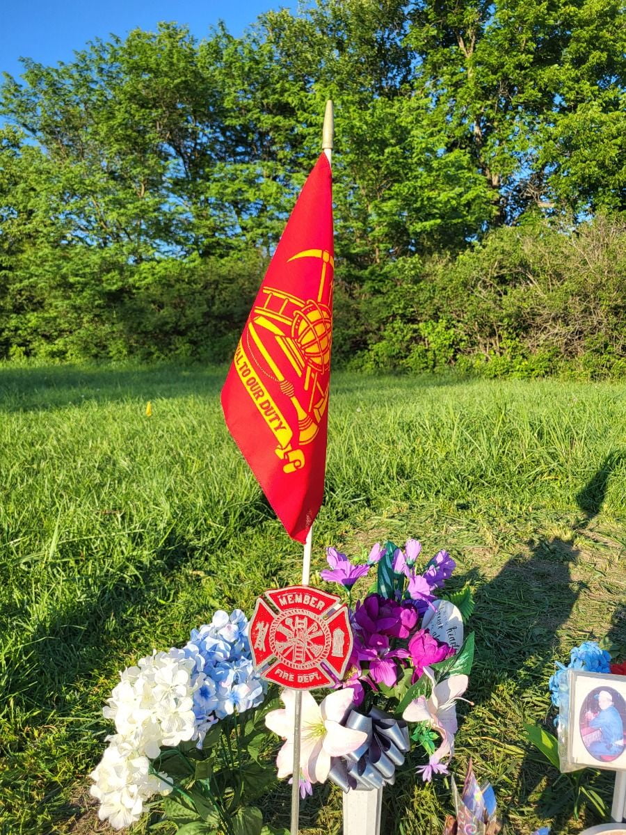Fireman Stick Flag, 12x18" Polyester Flags on a Staff, Pack of 12, Firefighter Memorial, Made in USA