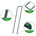 thumbnail image 3 of 100 estacas de jardín en forma de U de acero galvanizado, 150x25 mm, Ø 3 mm, color verde - Anclajes para tela de paisajismo, 3 of 5