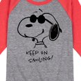 thumbnail image 3 of Peanuts - Cool Joe Keep On Smiling - Youth Raglan Tee, 3 of 7