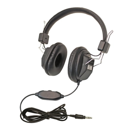 UPC: 0610356833537 | Califone 1534BK Kids Over-Ear Stereo Headphones with Inline Volume Control  3.5mm Plug  Black  Each