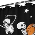 thumbnail image 3 of Black Halloween Dancing Skeletons Shower Curtain 72"x84" ,Bathroom Decorative Shower Curtains Set with 12 Hooks,Modern Waterproof Washable Shower Curtain, 3 of 6