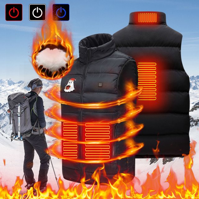Chaquetas y abrigos casuales sin mangas y sin capucha con calefacción inteligente por USB, a temperatura constante, resistentes al viento, de talla grande, para hombre y mujer, de invierno, 4 unidades