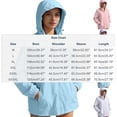 thumbnail image 3 of Miluxas Women's Sunscreen Jacket Long Sleeved Hooded Zipper Coats Hiking Fishing Sports Sun Protection Tops Lightweight Quick Dry Light Blue, 3 of 9