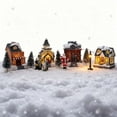 thumbnail image 6 of 12 Pcs Christmas Village Sets with LED Lighted Houses and Figurines, Resin Winter Village Display for Xmas Town Scene Desktop Table Indoor Room Decor, 6 of 9