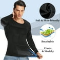thumbnail image 3 of QRIC 2 Pack: Mens Compression Shirt Body Shaper Workout Top Slimming Shapewear Shirt Abs Abdomen Undershirts Long Sleeve, 3 of 6