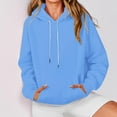 thumbnail image 4 of qucoqpe Womens Solid Color Raglan Sleeve Hoodie Lightweight Pullover Tops with Drawstring Hat and Front Pocket Casual Comfy Fitting Hooded Sweatshirt, 4 of 6