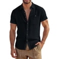 thumbnail image 2 of AzureSilk Men's Shirts Short Sleeve Casual Shirts Button Down Shirt for Men Beach Summer Wedding Shirt, Size S-3XL, 2 of 5