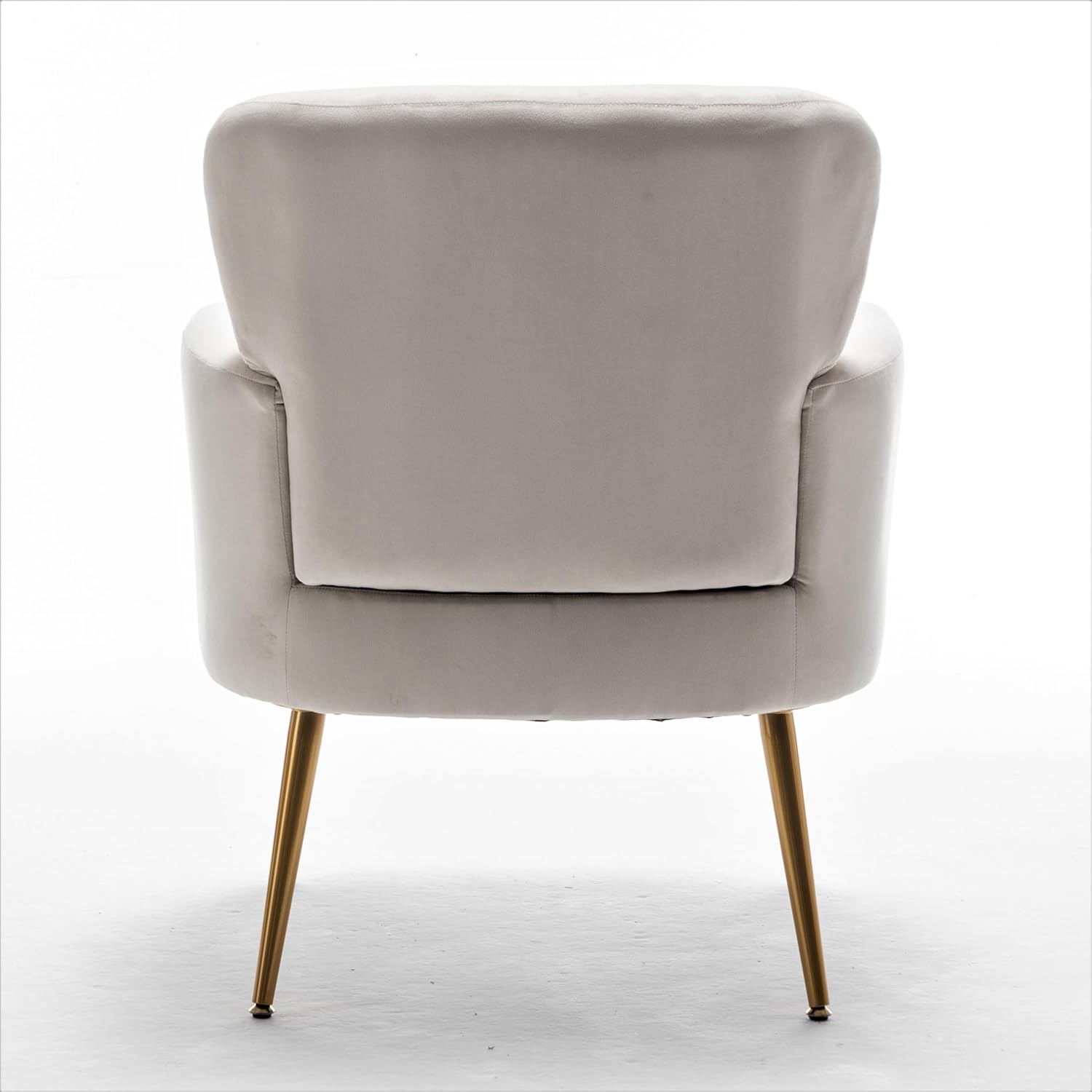 US Pride Furniture Trendy Velvet Accent Chair with Gold Metal Legs Upholstered Armchair for Small to Mid-Size Spaces Modern Living Room Bedroom Vanity Desk and Entryway Medium Ivory