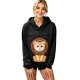 thumbnail image 6 of Pet Pouch Hoodie For Women, Front Zip Drop Shoulder Pullover Sweatshirt, Pet Carrier Sweater For Small Dogs & Cat, Black, M, 6 of 9