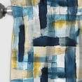 thumbnail image 2 of Designart "Explosive Blue Artistic Stripes II" Plaid Blackout Curtain Single Panel, 2 of 4