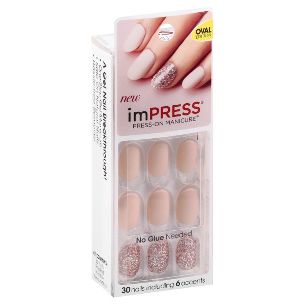 Broadway Nails Short Length ImPress PressOn Manicure, 60661 Lighten Up