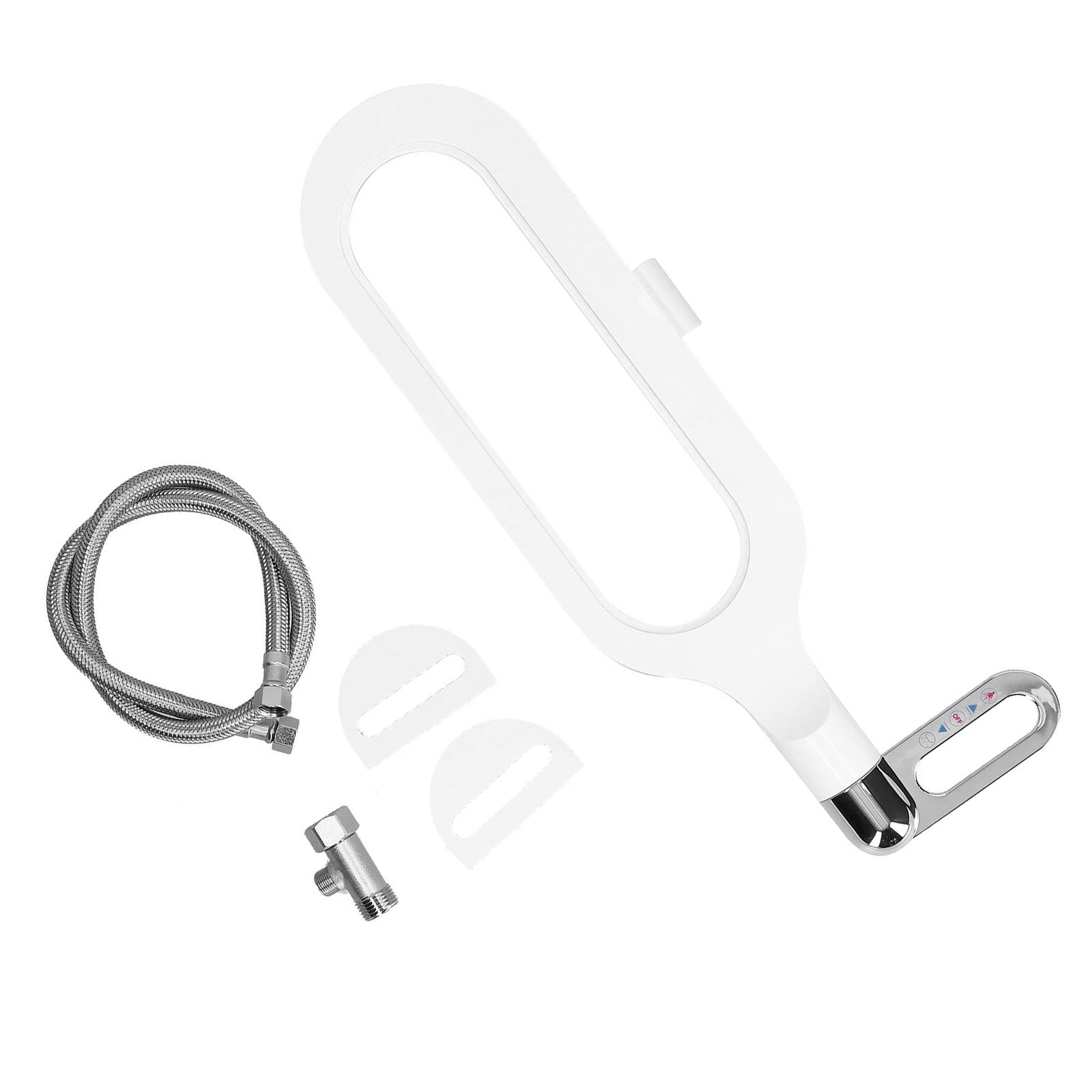 YAHHU G1/2 Ultra Thin Plastic Toilet Bidet Attachment, Non-Electric Dual Nozzle with Self Cleaning, Easy to Install Accessory, 17.3 inches / 44 cm
