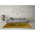 thumbnail image 3 of Ahgly Company Machine Washable Indoor Square Medallion Yellow Traditional Area Rugs, 3' Square, 3 of 4