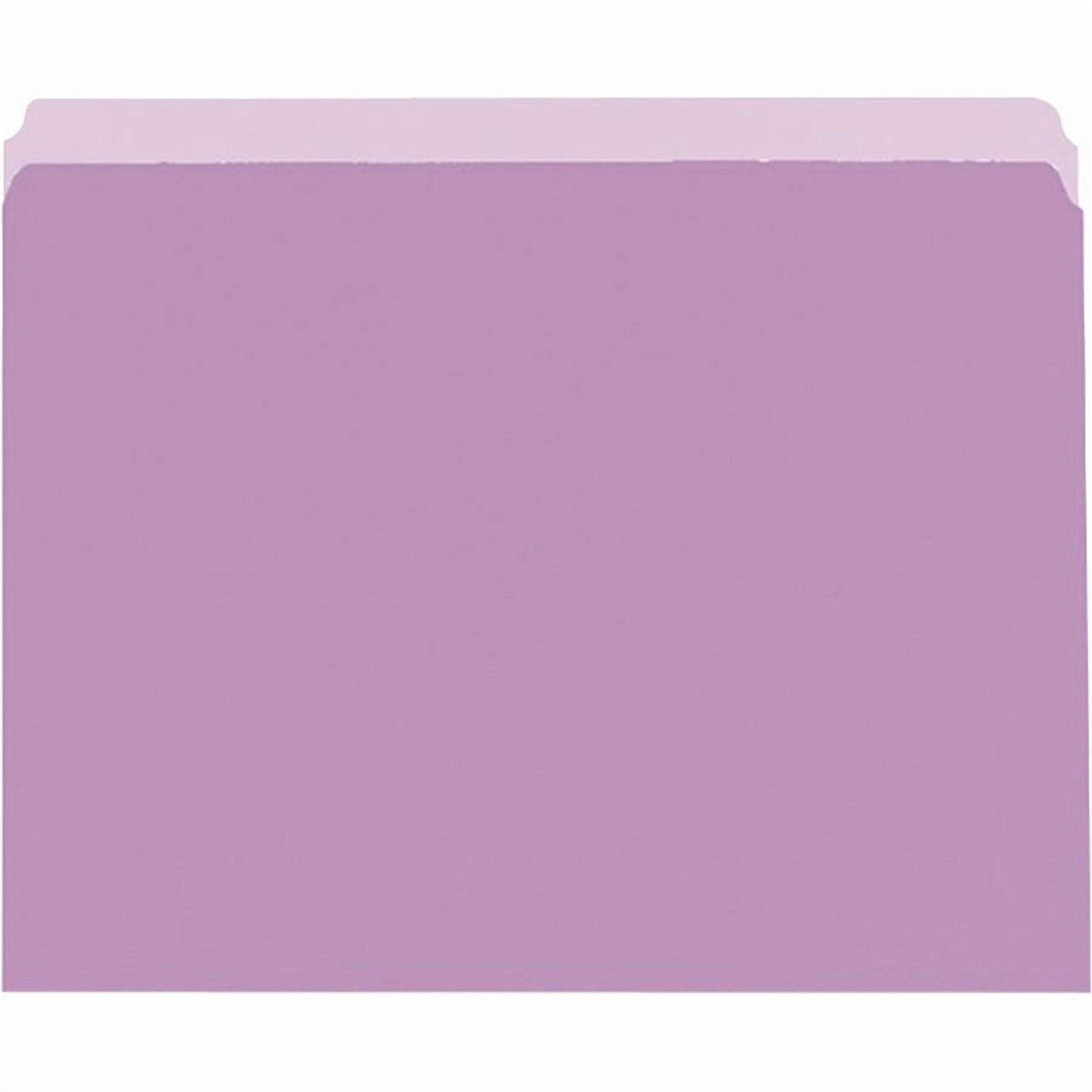 Pendaflex Colored File Folders Straight Top Tab Letter Lavender/Light Lavender 100/Box 152LAV