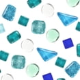 thumbnail image 3 of 500g/1.1lb Irregular Glass Mosaic Tile, 400 Pcs Mixed Blue, 5 Shapes, 3 of 6
