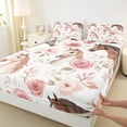 thumbnail image 3 of Manfei Western Cowgirl Twin Sheet Sets,Rustic Flower Floral Twin Fitted Sheet,Country Farmhouse Horse Flat Sheet For Kids Girls,Microfiber Bedroom Decor,3-Piece, 3 of 7
