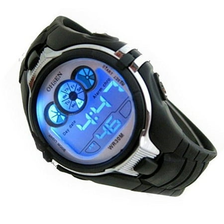 01 Multifunction Color Display - Children Multifunction Watch LED Digital Display Sports Watch Date Alarm Stopwatch with 6 Color Backlights Gift for Boys