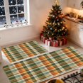 thumbnail image 2 of Farmhouse Orange Green Brown Plaid Kitchen Mat Set of 2, Non Slip Absorbent Washable Kitchen Rugs 17"x28" and 17"x48", Low Profile Runner Rug for Kitchen Sink Laundry Room, Rustic Decor, 2 of 6