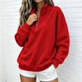 thumbnail image 5 of Horkkom Quarter Zip Pullover Women Casual Loose Soft Tops Oversized Fall Winter Sweatshirt L, Gifts for Women, 5 of 6