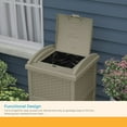 thumbnail image 5 of Suncast Resin Wicker Hideaway Outdoor Trash Can with Latching Lid, Dark Taupe, 5 of 9