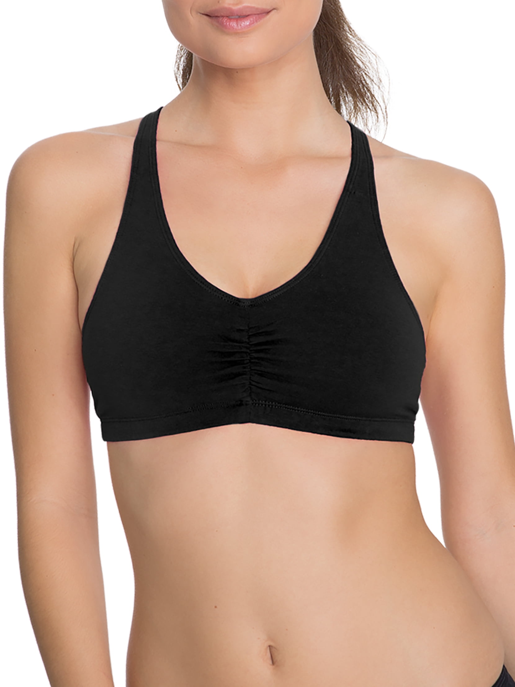 Fruit of the Loom Women's Shirred Front Racerback Sports Bra, Style-90011, 3-Pack