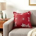 thumbnail image 3 of Violet Linen Seasonal Xmas Christmas Holiday Essenial Pattern, Polyester Embroidered Jacquard , Stars, 18 Inch x 18 Inch, Decorative Throw Pillow, 3 of 6
