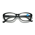 thumbnail image 4 of 5 Pairs of Women Anti-blue Light Reading Glasses 2.00 Black Ultra-light Clear Spring Hinges Butterfly Frame Readers Eyeglasses Frame +2.00 Strength, 4 of 9