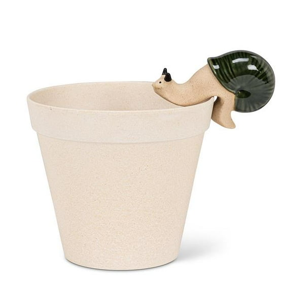 Abbott Collection AB-27-CRITTER-403 4 in. Climbing Snail Pot Hanger, Dark Green