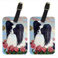 thumbnail image 1 of Carolines Treasures 7040BT Black And White Papillon In Roses Luggage Tags- Pack - 2, 1 of 1