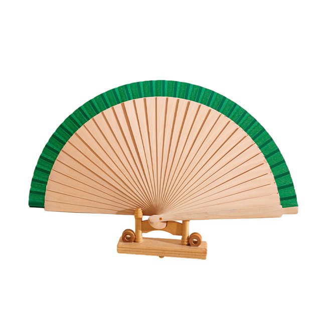 Abanico plegable de madera con dobladillo de color, abanico de mano para pintar tú mismo, abanico decorativo vintage, accesorios para espectáculos de danza y fiestas.