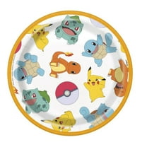 7" Pokemon Round Plates 8 pack