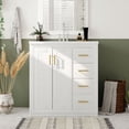thumbnail image 2 of Hypeshops 30-Inch Bathroom Vanity with Resin Sink Combo, Solid Wood Frame, 3 Drawers, Soft Closing Doors, 2 of 7