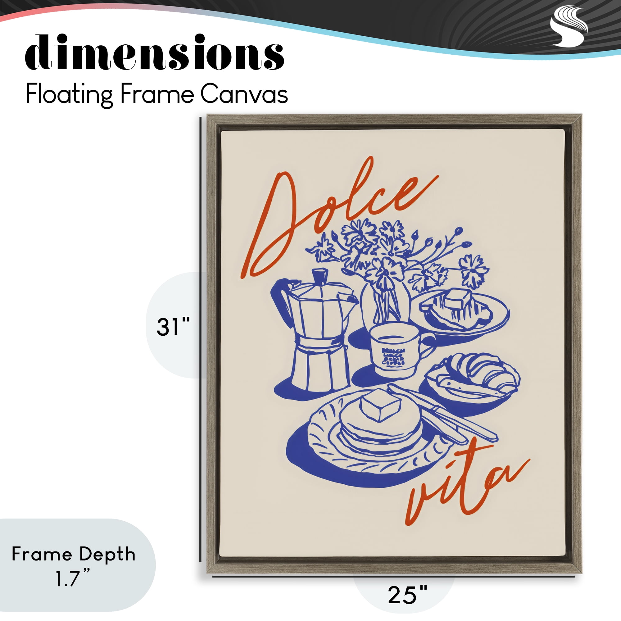 Stupell Industries Retro Breakfast Morning Spread Brown Framed Floater Canvas Wall Art, design by The Prints Vibe