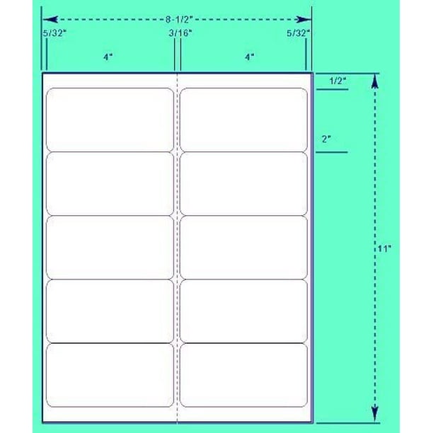 4 x 2 Labels Shipping Labels - 10 Labels per Sheet - 50 Sheets Per Pack.