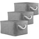 thumbnail image 1 of Cajas de almacenamiento plegables, cestas de almacenamiento de tela para libros/DVD/juguetes/escuela/hogar/armario/oficina, de 3 grises (pequeñas), 1 of 7