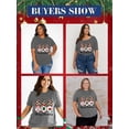 thumbnail image 5 of XCHQRTI Christmas Tree Shirt for Women Plus Size Tshirt Short Sleeve Graphic Top, 5 of 11