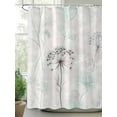 thumbnail image 2 of Fsddascl Teal Black Dandelion Shower Curtain Set - Long 72" x 84" Washable Bathtub Curtain with 12 Hooks, Vintage Watercolor Floral Waterproof Fabric Stall Shower Curtains for Bathroom/Bathtub, 2 of 6