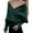 Green, variant on Women's Off Shoulder Sweater Long Sleeve V-Neck Cross Wrap Pullover Tops Loose Asymmetric Hem Knit Jumper