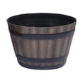 thumbnail image 2 of Imitation Wooden Barrel Flower Pot Walnut Color Thick And Durable Large Capacity Retro Planter for Home and Garden Two D, 2 of 2