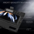 thumbnail image 5 of Liwarace Case for Samsung Galaxy Z Fold 4 5G Fine Leather PU Leather Case with Card Slot Lanyard,Black, 5 of 11