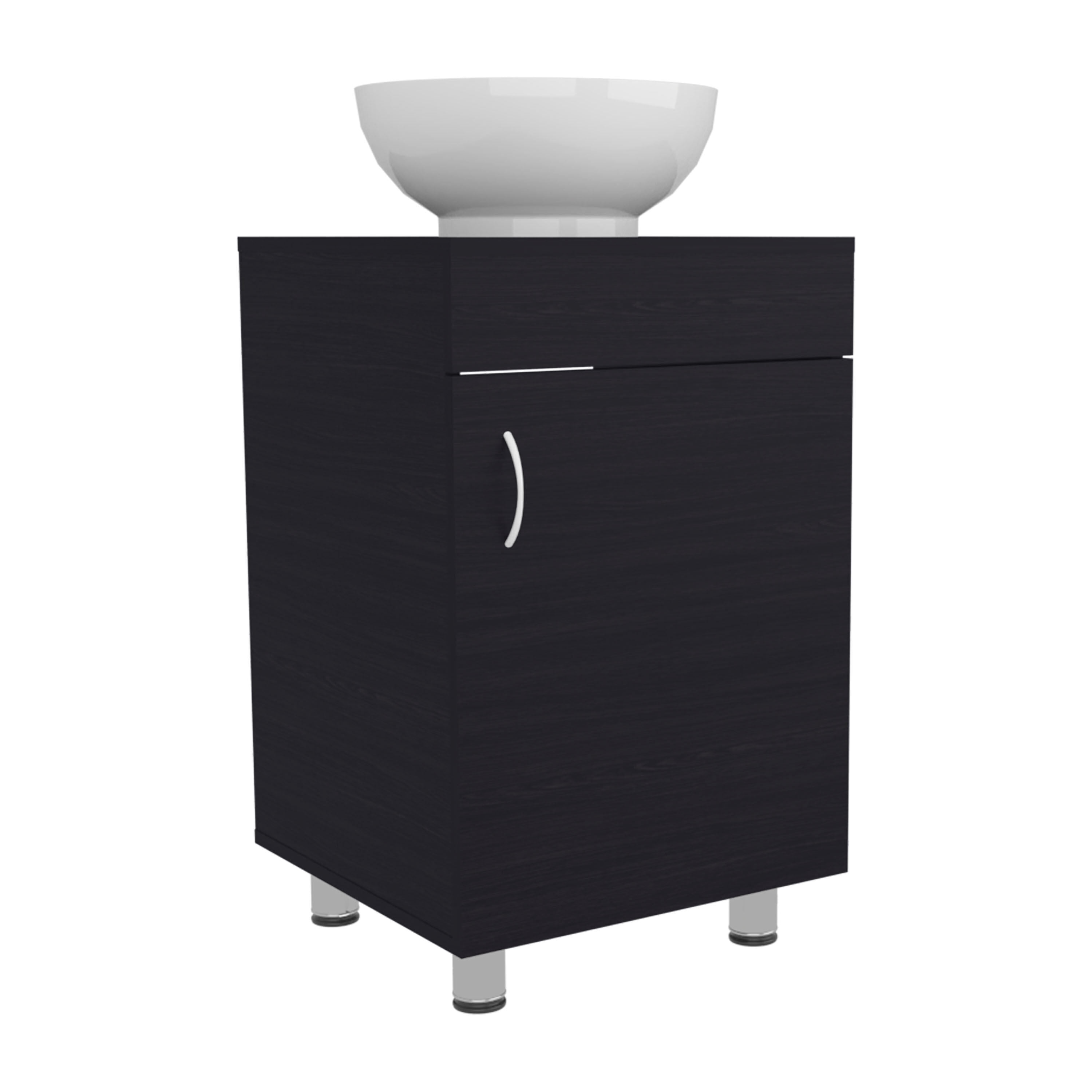 Vanity With Sink, Bathroom Vanity with Sink, 1 Door, 4 Legs, Black Bathroom Vanity,Engineered Wood Single Sink Vanity, Bath & Faucets Bathroom Vanities