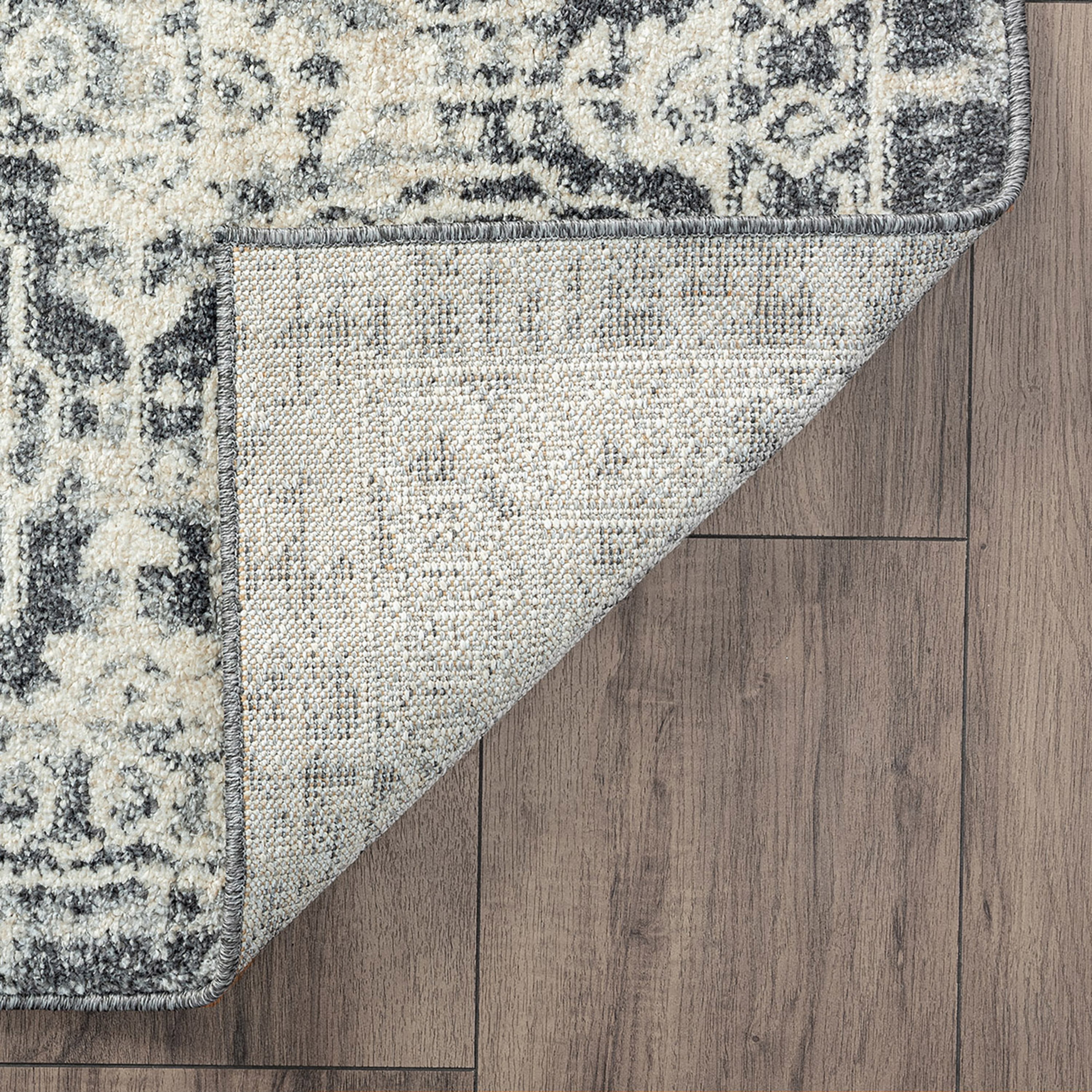Traditional 8x10 Area Rug (7'11'' x 10'3'') Oriental Gray, Gray Living Room Easy to Clean