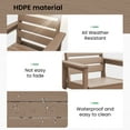 thumbnail image 3 of SERWALL Patio Dining Set, 5-Piece Rectangular HDPE Dining Table with Umbrella Hole & 4 Chairs, Brown, 3 of 6