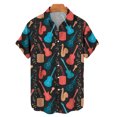 thumbnail image 2 of Wyzesi Striped Shirts for Men V Neck Mens Personality Musical Instruments Digital 3D Printed Lapels Buttons Short Sleeved Shirts and Tops Valentine Shirts for Men Long Sleeve Plus, 2 of 4